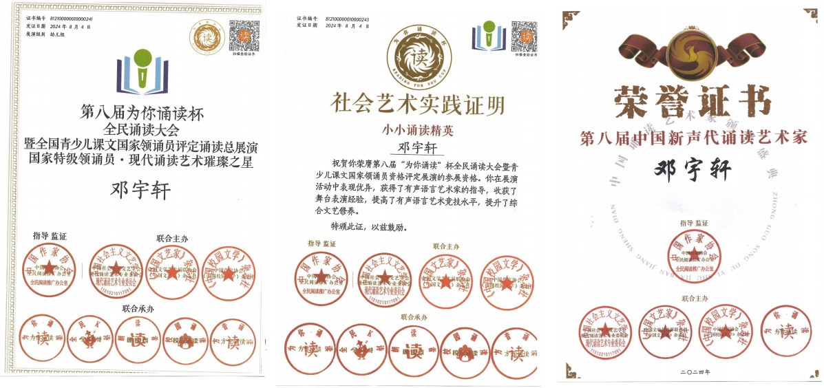 学员荣誉证书